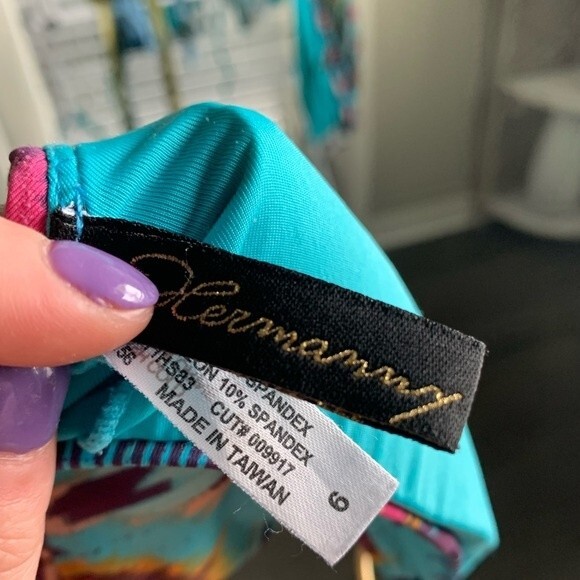 Paula Hermanny Halter Swim Top Size 6 - Picture 3 of 4